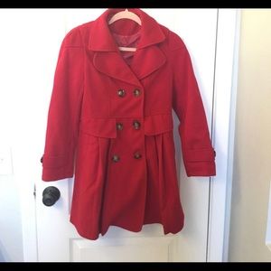 Women’s red pea coat size small